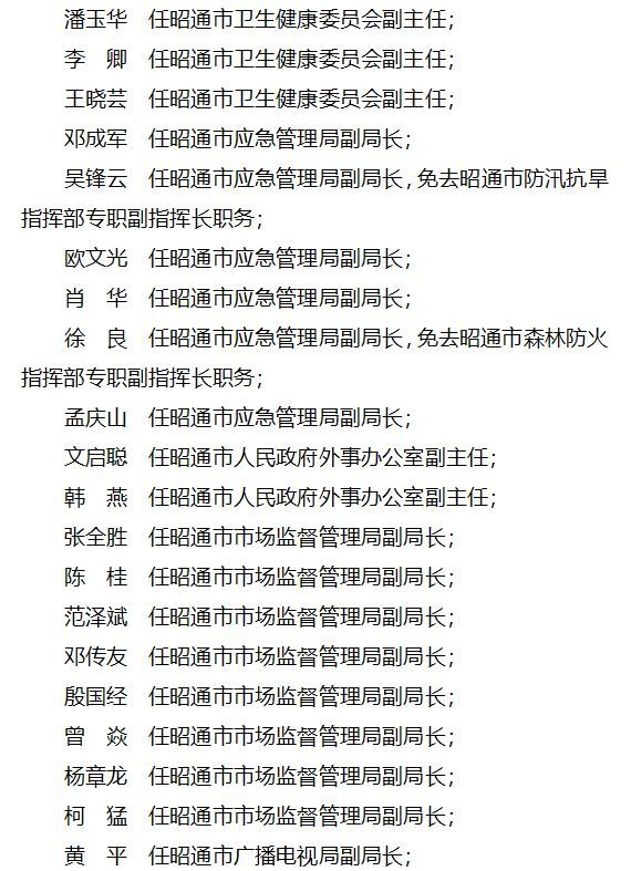 昭通市委最新人事任免，人事调整细节及观点论述